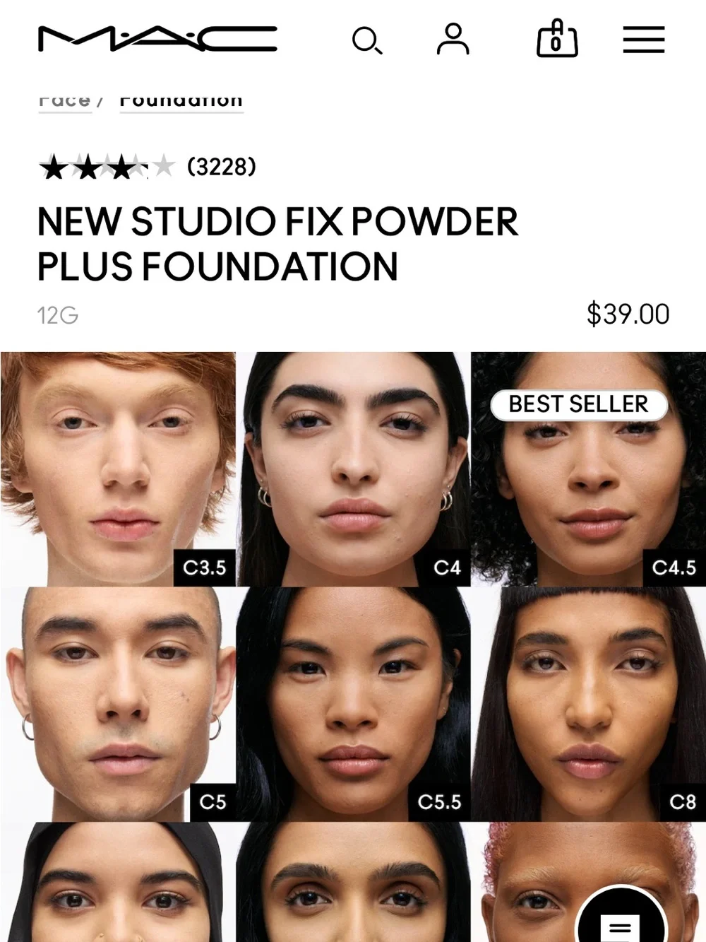 MAC Studio Fix Powder Plus Foundation C8 FULL SIZE 0.52 oz NEW/BOXED.